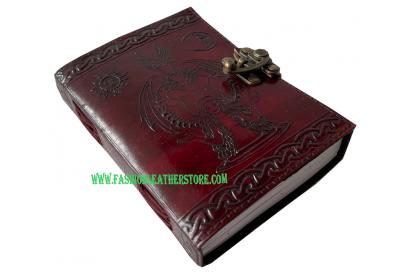 embossed mother of earth with dragon leather journal